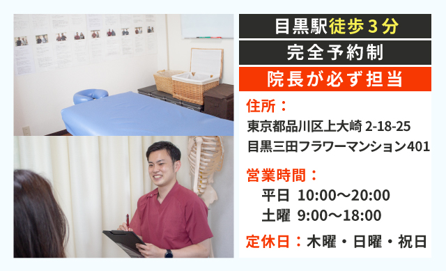 目黒駅から徒歩3分・夜20時まで営業